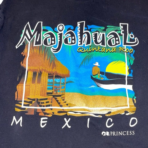 90’s Vtg Princess Cruise Line Majahaul Quintana Roo Mexico Single Stitch Tee Lrg - Picture 2 of 14